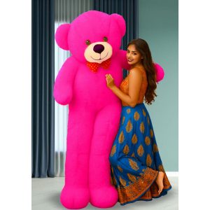 8 Feet Dark Pink Colour Soft Teddy
