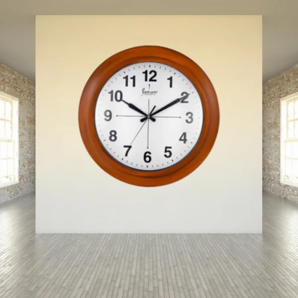 Wood Finish Plastic Wall Clock