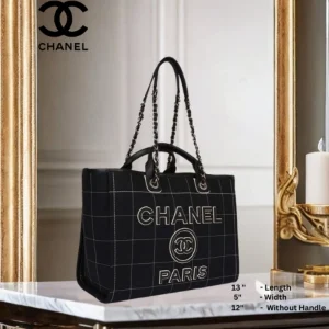 Chanel Canvas Bag Black Color